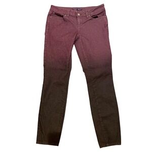 Prana Jeans‎ Women's Size 4/27 Organic Cotton Blend Ombre Maroon-Black Skinny